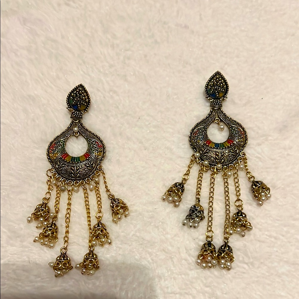 Multicolored Earrings , Festive , Wedding